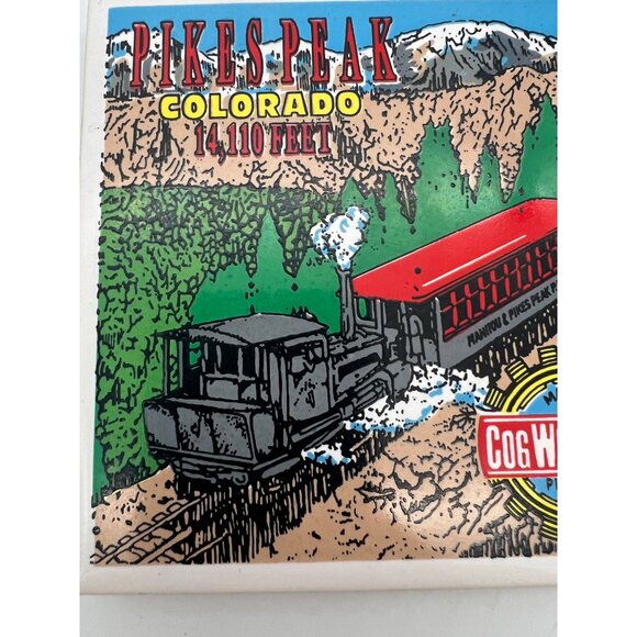 Pikes Peak Colorado Cog Wheel Route 4.25" Ceramic Wall Souvenir Tile - Picture 3 of 4